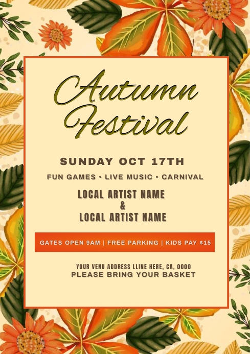 Fall Pageant Template Autumn / Fall Festival EVENT DESIGN TEMPLATE | PosterMyWall