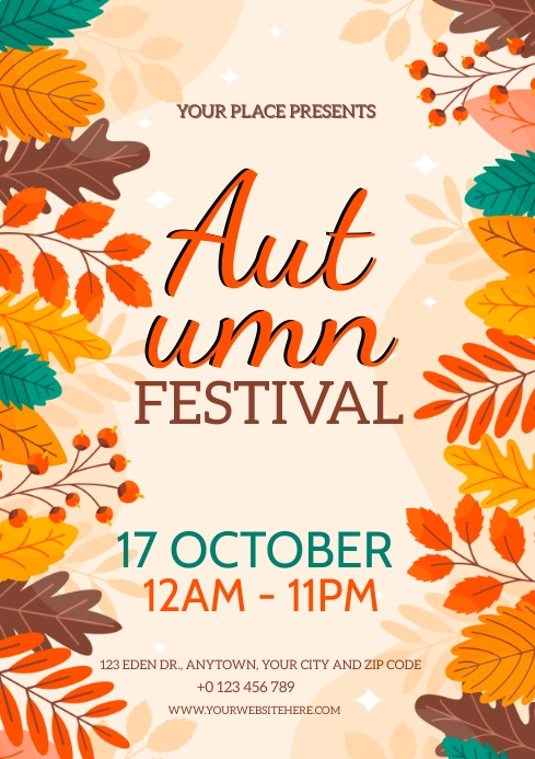 Autumn / Fall Festival EVENT DESIGN TEMPLATE | PosterMyWall