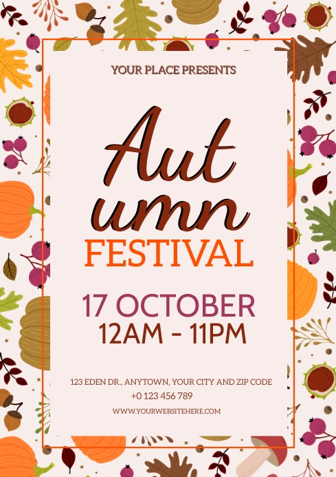 Fall Pageant Template Autumn / Fall Festival EVENT DESIGN TEMPLATE | PosterMyWall