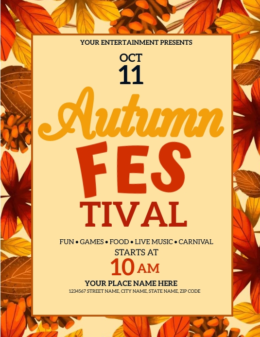 Copy of Autumn / Fall Festival EVENT DESIGN TEMPLATE | PosterMyWall