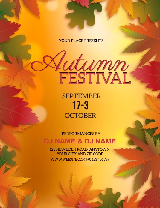 Autumn / Fall Festival EVENT DESIGN TEMPLATE | PosterMyWall