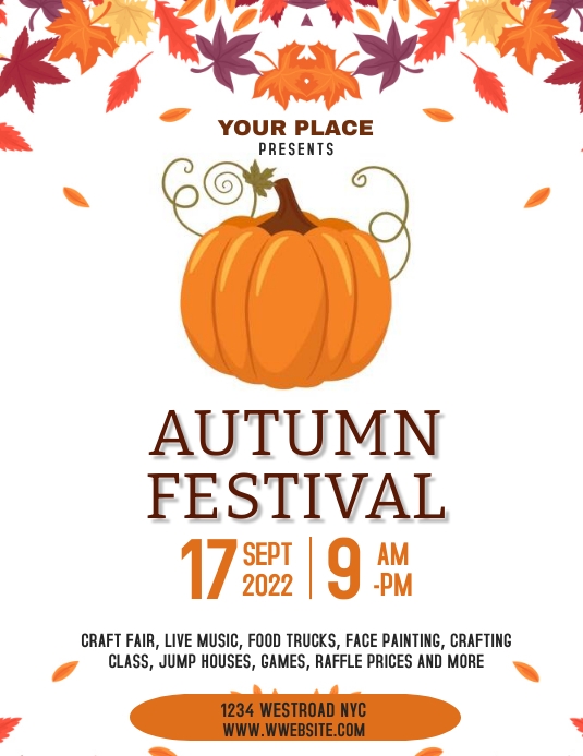 Fall Pageant Template Copy of Autumn / Fall Festival EVENT DESIGN TEMPLATE | PosterMyWall