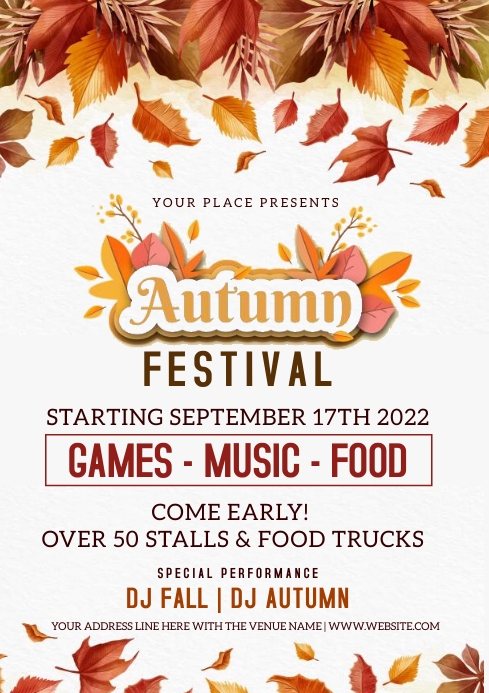 Autumn / Fall Festival EVENT DESIGN TEMPLATE | PosterMyWall