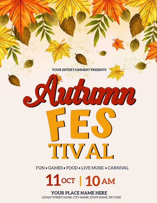 Autumn / Fall Festival EVENT DESIGN TEMPLATE | PosterMyWall