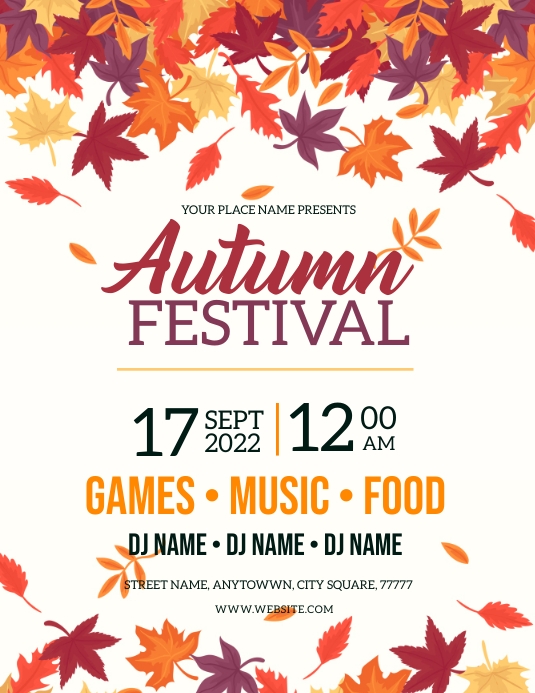 Fall Pageant Template Copy of Autumn / Fall Festival EVENT DESIGN TEMPLATE | PosterMyWall