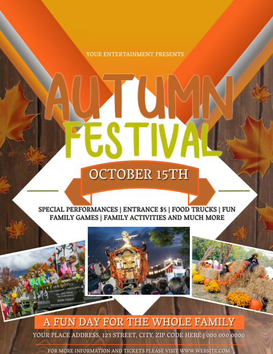 Autumn Fall Festival Event Flyer Template | PosterMyWall