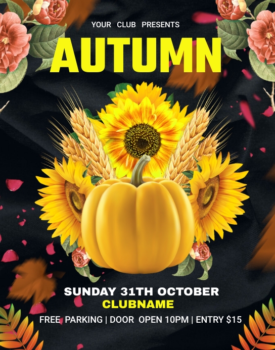 Fun Fall Ad autumn fall festival party ad design Template | PosterMyWall