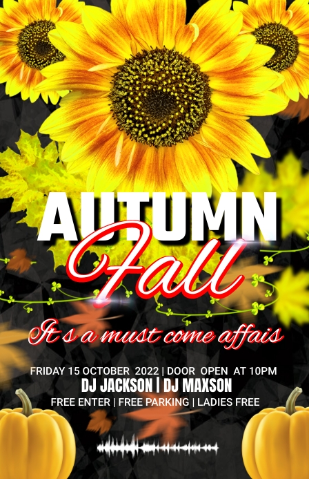 Fun Fall Ad autumn fall festival party ad design Template | PosterMyWall