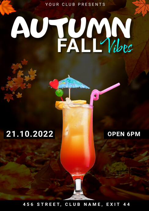 Fun Fall Ad autumn fall festival party ad design Template | PosterMyWall