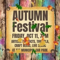 Free Autumn Fall Festival Social Media Post Square (1:1) template