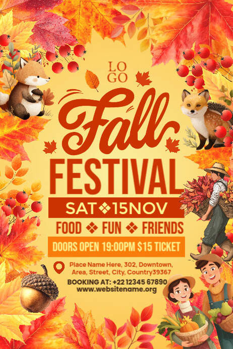 Autumn Fall Festival Virtual Event Template | PosterMyWall