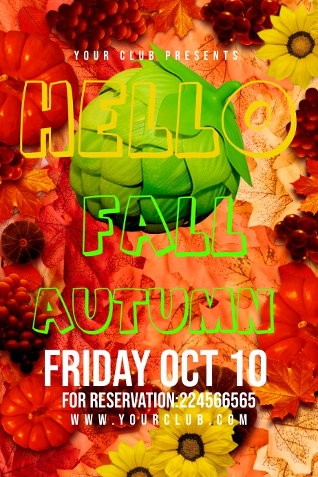 Fall Text Ad Autumn fall flyer ad design Template | PosterMyWall