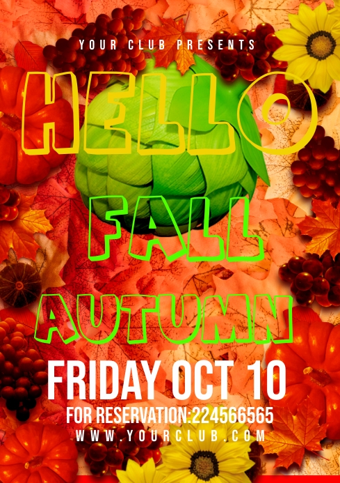 Autumn fall flyer ad design A1 template