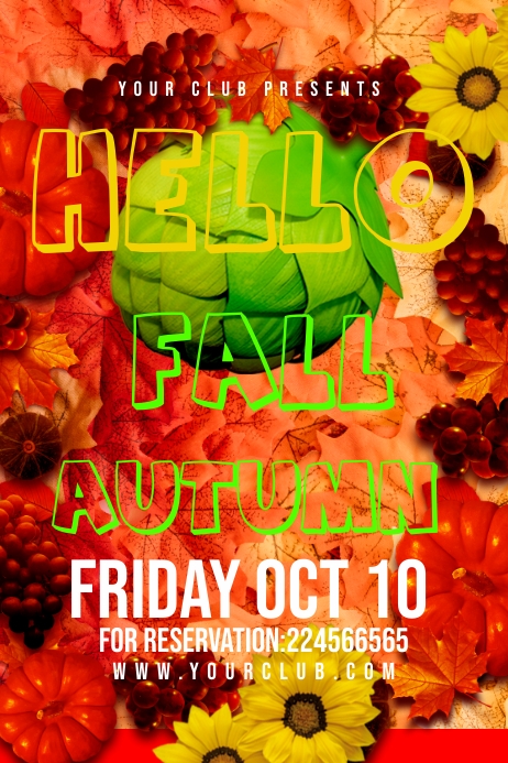Fun Fall Ad Autumn fall flyer ad design Template | PosterMyWall