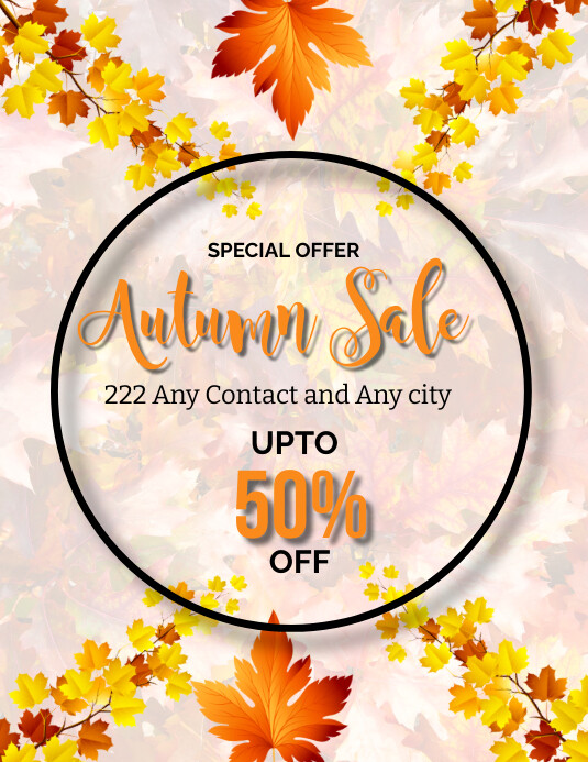 autumn/fall flyer Volantino (US Letter) template