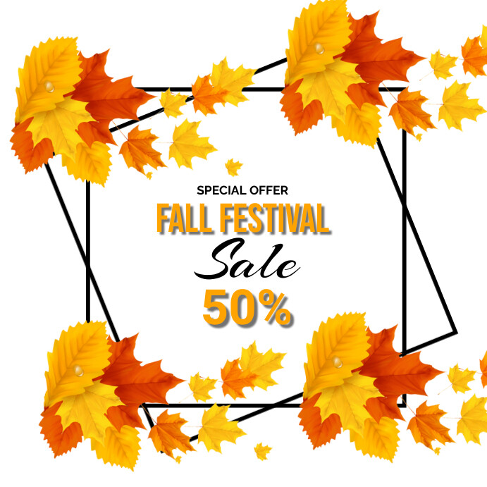 autumn/fall flyer Instagram Post template