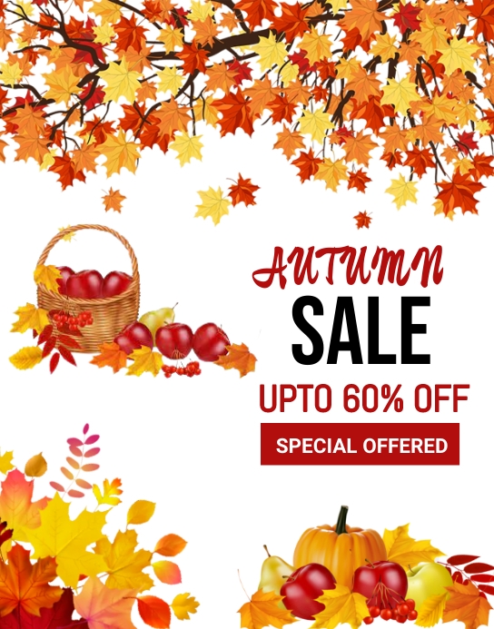 October Fall Flyer autumn/fall flyer Template | PosterMyWall