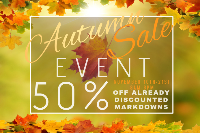 Fall Text Ad Copy of Autumn Fall Foliage Leaf Leaves Oak Harvest Promo Retail Ad ...