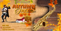 autumn fall jazz party poster template Okładka wydarzenia na Facebooku