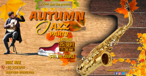 autumn fall jazz party poster template Facebook begivenhed cover