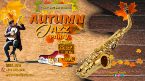autumn fall jazz party poster template