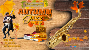 Brown autumn fall jazz party poster template YouTube Thumbnail