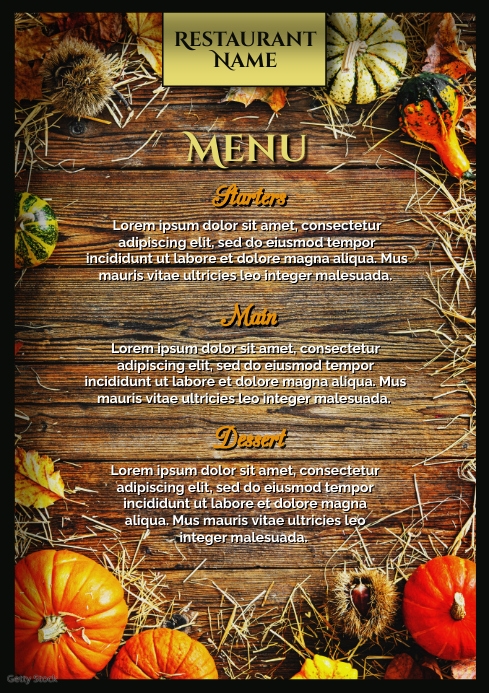 Copy of Autumn Fall Menu Card Template | PosterMyWall