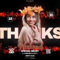 Autumn fall party design template Pos Instagram