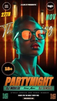 Autumn Fall Party Night Event Design Template Ad เรื่องราวบน Instagram