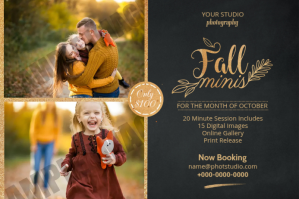Autumn Fall Photography Mini Session Etykieta template