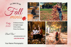 Hvid Fall Photography Minis Etiqueta Template