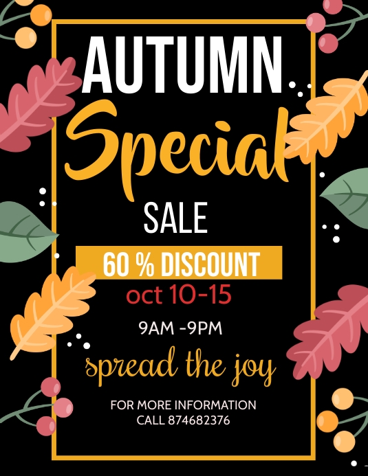 autumn fall poster Template | PosterMyWall