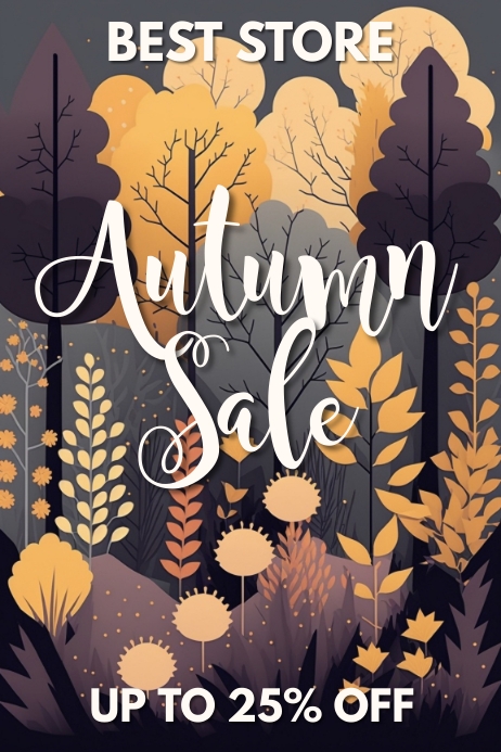 Fall Store Poster Autumn Fall Retail Sale Poster | PosterMyWall