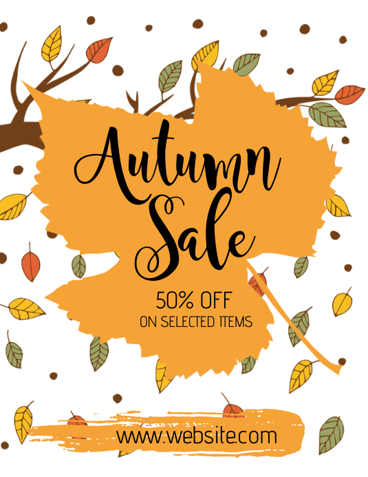 Autumn/fall sale 50% off advertising flyer Template | PosterMyWall