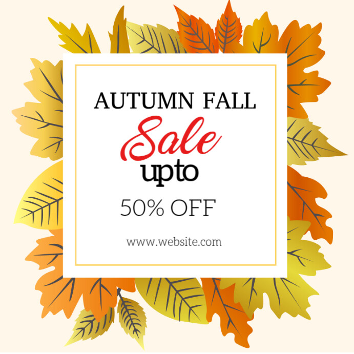Fall Promo Code Copy of Autumn fall sale 50% off | PosterMyWall