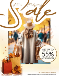 autumn fall sale ad social media template Flyer (US Letter)
