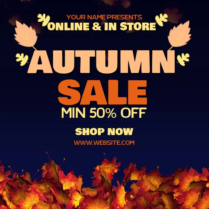 Fall Text Ad Copy of AUTUMN FALL SALE AD SOCIAL MEDIA TEMPLATE | PosterMyWall