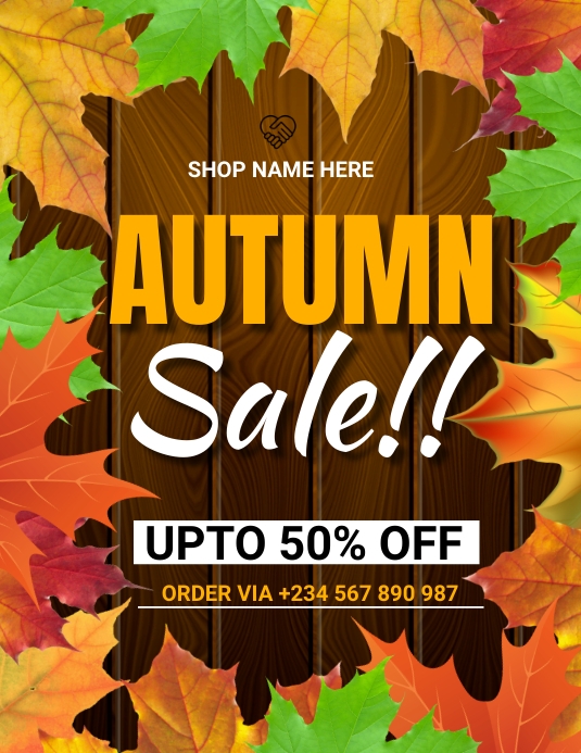 Fall Sales Window autumn fall sale Template | PosterMyWall