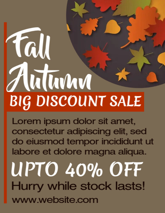 Fall Sale Script Autumn/Fall Sale Template | PosterMyWall