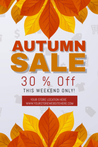 Fall Store Poster Grey Fall Fashion Sale Posters Template | PosterMyWall