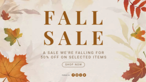 Autumn Fall Sale Poster Banner Digitalt display (16:9) template
