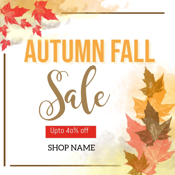 Fall Store Poster autumn fall sale poster Template | PosterMyWall