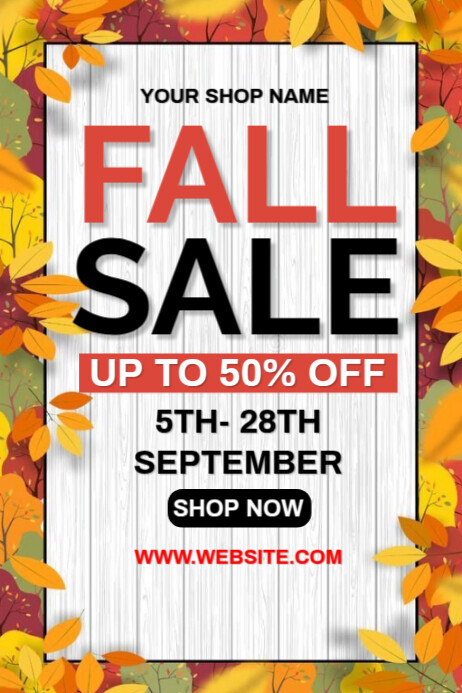 Autumn Fall Sale Poster เทมเพลต | PosterMyWall