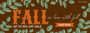 棕色 Fall Sale Cover na Larawan ng Facebook Template