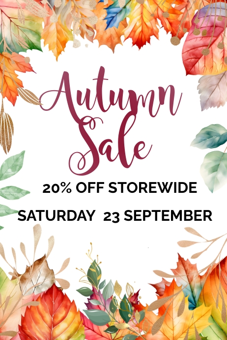 Fall Sale Script Copy of Autumn Fall Sale Template | PosterMyWall