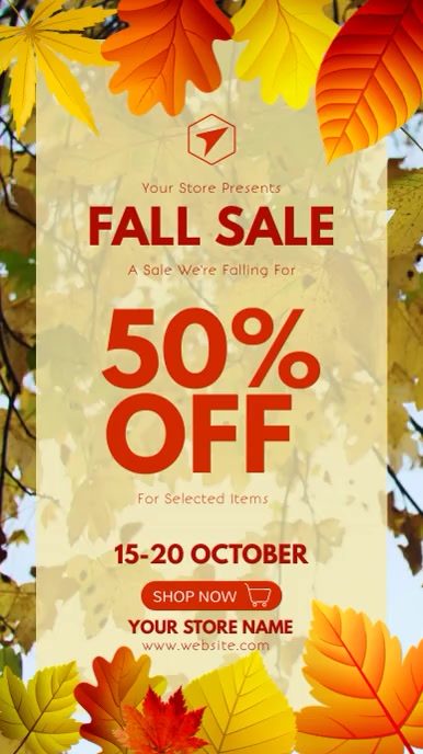 Fall Sale Script Autumn Fall Sale Video Template | PosterMyWall