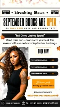 Autumn/fall season hair salon appointment booking vidoe template design Instagram Reel