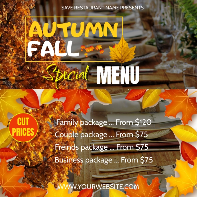 autumn fall special menus restaurant flyer Template | PosterMyWall