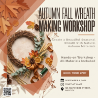White Autumn Wreath Workshop Wpis na Instagrama Template