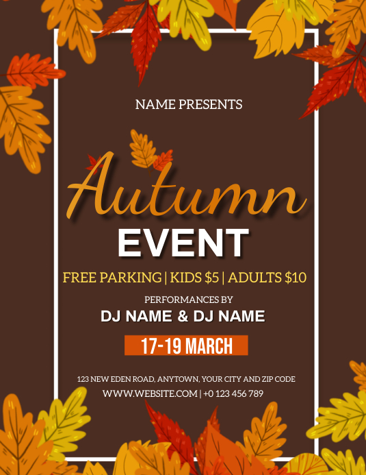 October Fall Flyer AUTUMN FALLEVENT FLYER TEMPLATE | PosterMyWall
